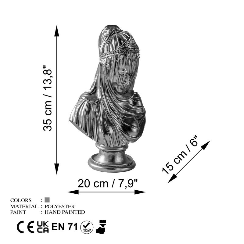Casa si Gradina - Decoratiuni - Obiecte decorative - Accesorii decorative - Obiect decorativ Aberto Design, 100% poliester, 20 x 15 x 35 cm, argintiu, 565TNL1354 - Infinity.ro