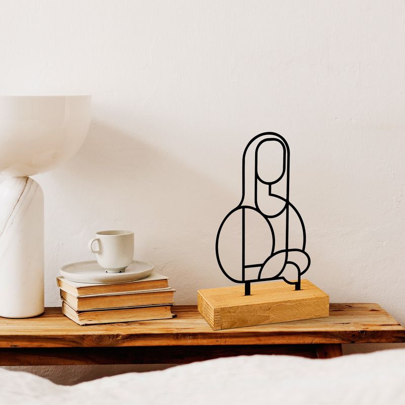 Casa si Gradina - Decoratiuni - Obiecte decorative - Accesorii decorative - Obiect decorativ Aberto Design, metal, 26 x 8 x 17 cm, lemn/negru, 565TNL1247 - Infinity.ro
