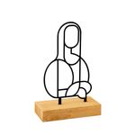Casa si Gradina - Decoratiuni - Obiecte decorative - Accesorii decorative - Obiect decorativ Aberto Design, metal, 26 x 8 x 17 cm, lemn/negru, 565TNL1247 - Infinity.ro