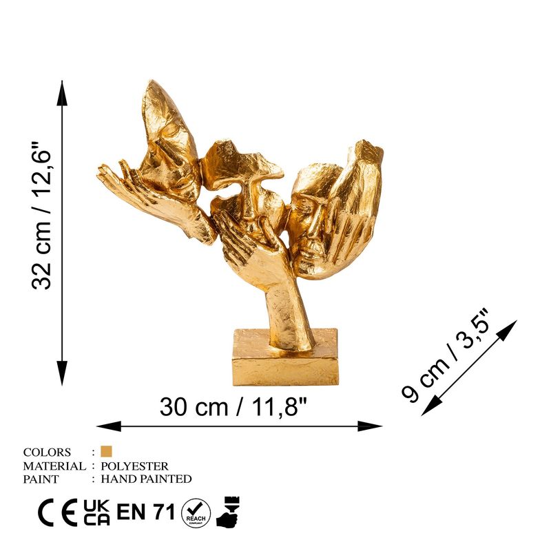 Casa si Gradina - Decoratiuni - Obiecte decorative - Accesorii decorative - Obiect decorativ Aberto Design, 100% poliester, 30 x 9 x 32 cm, auriu, 565TNL1332 - Infinity.ro