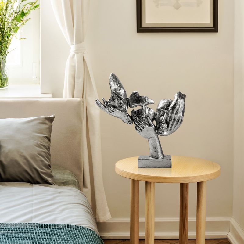 Casa si Gradina - Decoratiuni - Obiecte decorative - Accesorii decorative - Obiect decorativ Aberto Design, 100% poliester, 30 x 9 x 32 cm, argintiu, 565TNL1334 - Infinity.ro