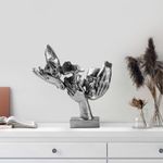 Casa si Gradina - Decoratiuni - Obiecte decorative - Accesorii decorative - Obiect decorativ Aberto Design, 100% poliester, 30 x 9 x 32 cm, argintiu, 565TNL1334 - Infinity.ro