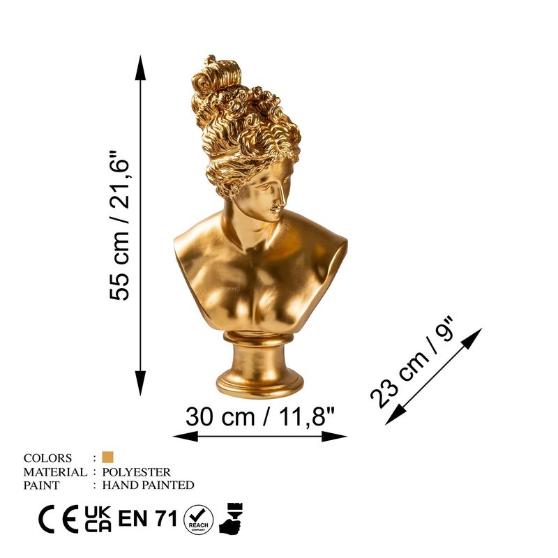 Casa si Gradina - Decoratiuni - Obiecte decorative - Accesorii decorative - Obiect decorativ Aberto Design, 100% poliester, 30 x 23 x 35 cm, auriu, 565TNL1348 - Infinity.ro