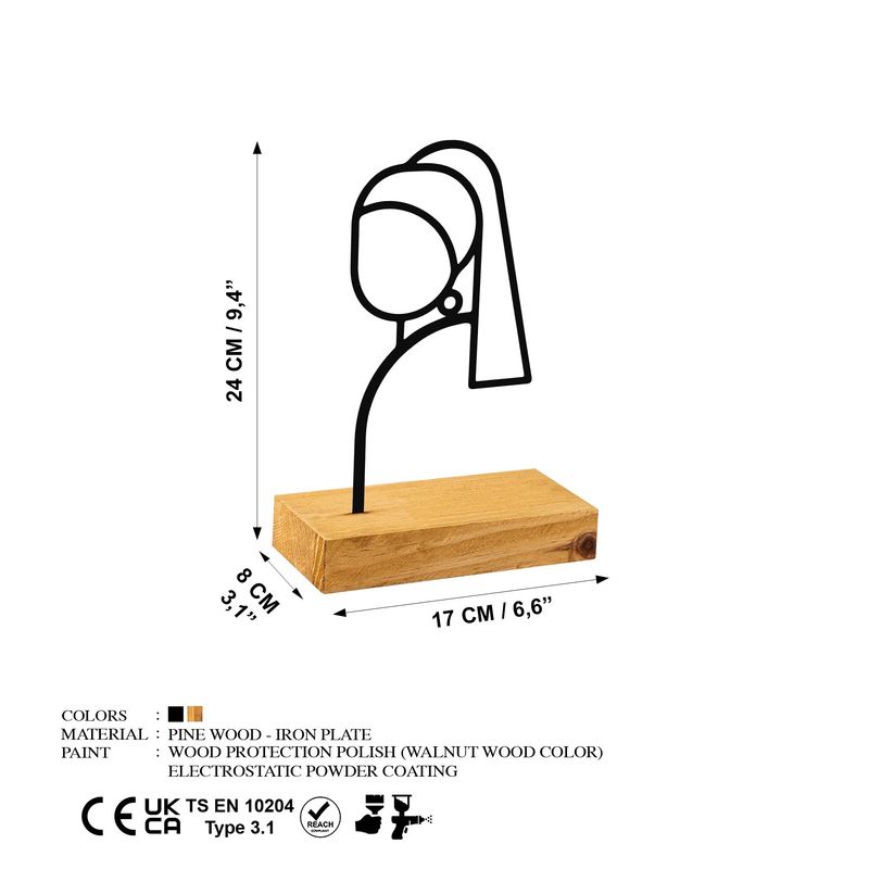 Casa si Gradina - Decoratiuni - Obiecte decorative - Accesorii decorative - Obiect decorativ Aberto Design, metal, 24 x 8 x 17 cm, lemn/negru, 565TNL1244 - Infinity.ro