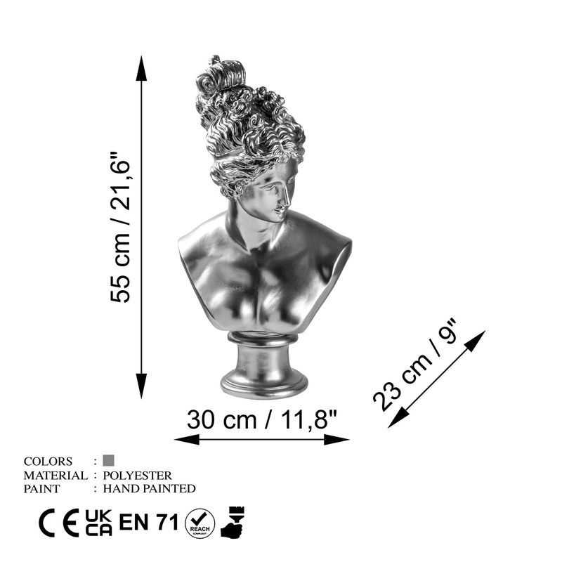 Casa si Gradina - Decoratiuni - Obiecte decorative - Accesorii decorative - Obiect decorativ Aberto Design, 100% poliester, 30 x 23 x 35 cm, argintiu, 565TNL1350 - Infinity.ro