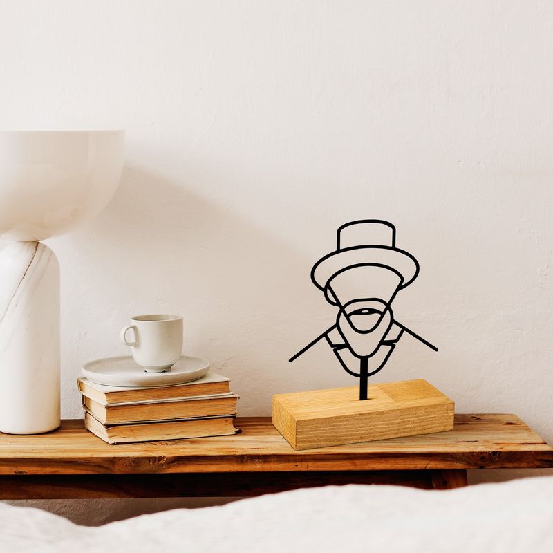 Casa si Gradina - Decoratiuni - Obiecte decorative - Accesorii decorative - Obiect decorativ Aberto Design, metal, 21 x 8 x 17 cm, lemn/negru, 565TNL1248 - Infinity.ro