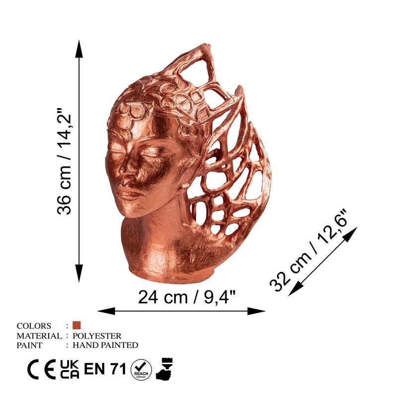 Casa si Gradina - Decoratiuni - Obiecte decorative - Accesorii decorative - Obiect decorativ Aberto Design, 100% poliester, 24 x 32 x 36 cm, cupru, 565TNL1345 - Infinity.ro