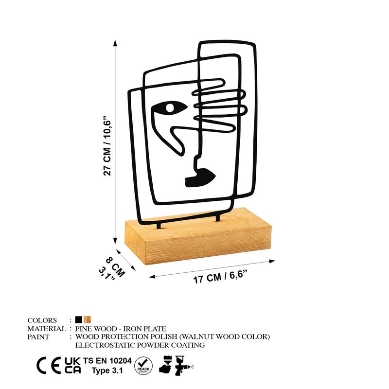 Casa si Gradina - Decoratiuni - Obiecte decorative - Accesorii decorative - Obiect decorativ Aberto Design, metal, 27 x 8 x 17 cm, lemn/negru, 565TNL1252 - Infinity.ro