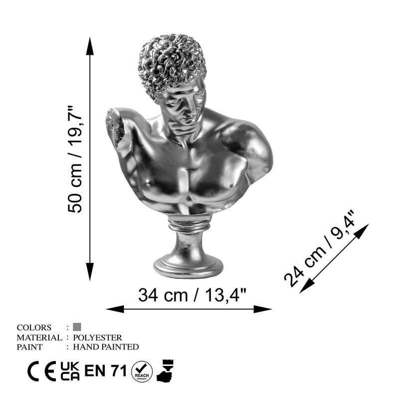 Casa si Gradina - Decoratiuni - Obiecte decorative - Accesorii decorative - Obiect decorativ Aberto Design, 100% poliester, 34 x 24 x 50 cm, argintiu, 565TNL1370 - Infinity.ro