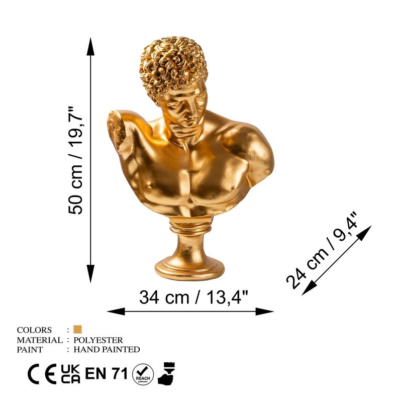 Casa si Gradina - Decoratiuni - Obiecte decorative - Accesorii decorative - Obiect decorativ Aberto Design, 100% poliester, 34 x 24 x 50 cm, auriu, 565TNL1368 - Infinity.ro