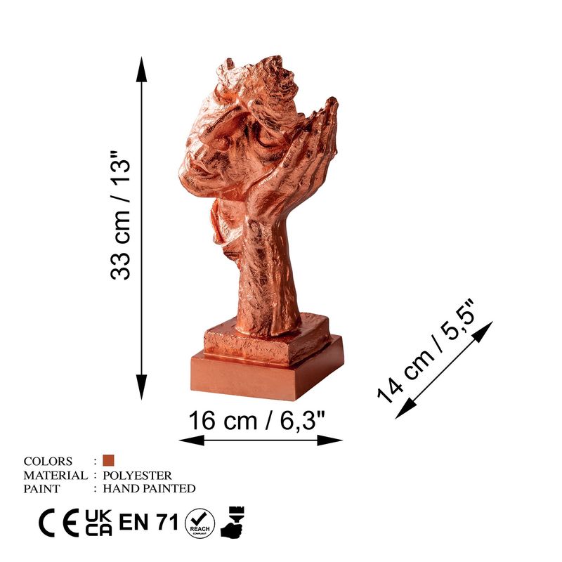 Casa si Gradina - Decoratiuni - Obiecte decorative - Accesorii decorative - Obiect decorativ Aberto Design, 100% poliester, 16 x 14 x 33 cm, cupru, 565TNL1321 - Infinity.ro