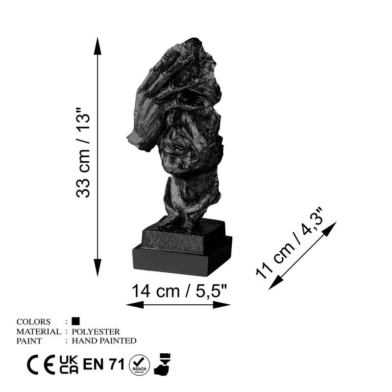 Casa si Gradina - Decoratiuni - Obiecte decorative - Accesorii decorative - Obiect decorativ Aberto Design, 100% poliester, 14 x 11 x 33 cm, negru, 565TNL1331 - Infinity.ro