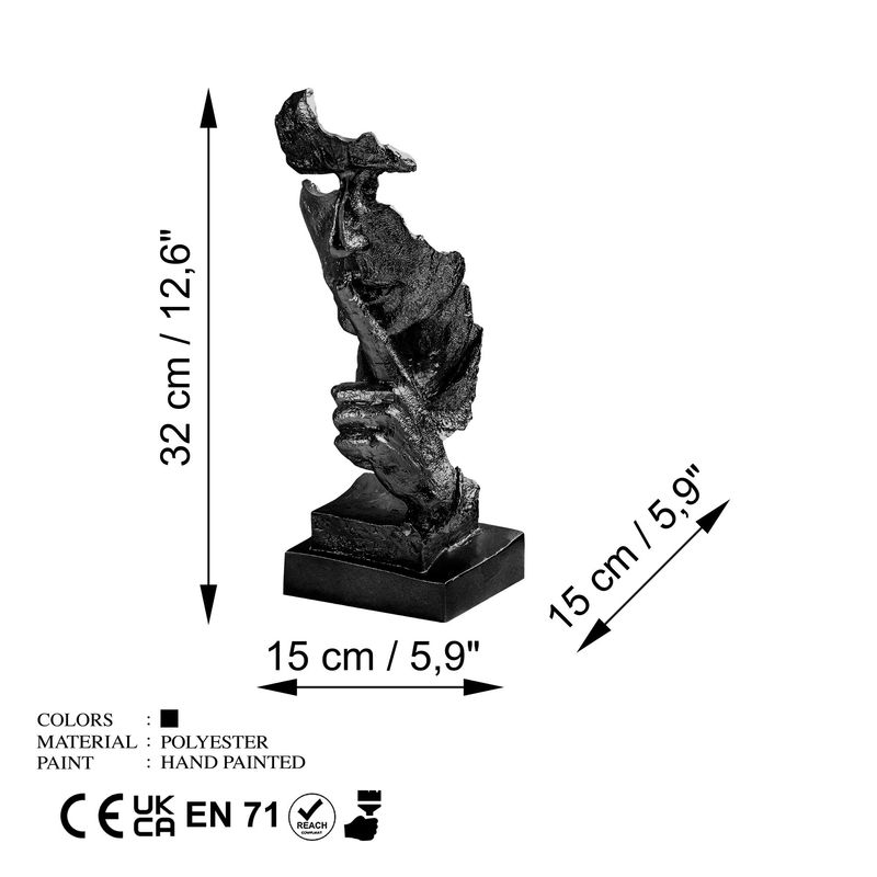 Casa si Gradina - Decoratiuni - Obiecte decorative - Accesorii decorative - Obiect decorativ Aberto Design, 100% poliester, 15 x 15 x 32 cm, negru, 565TNL1327 - Infinity.ro