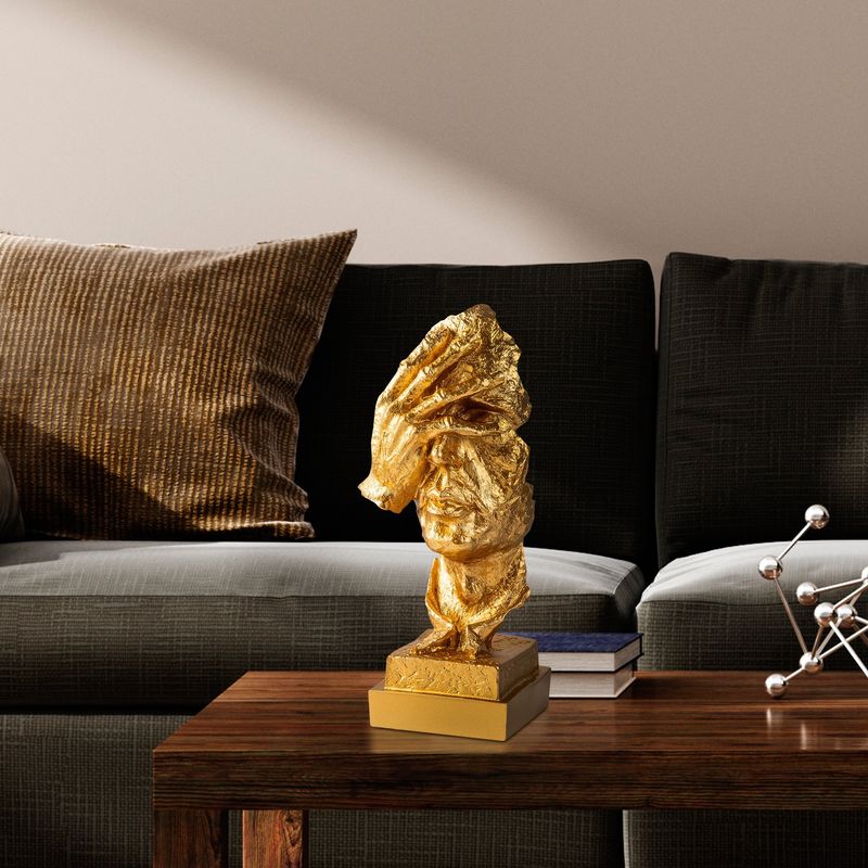 Casa si Gradina - Decoratiuni - Obiecte decorative - Accesorii decorative - Obiect decorativ Aberto Design, 100% poliester, 14 x 11 x 33 cm, auriu, 565TNL1328 - Infinity.ro