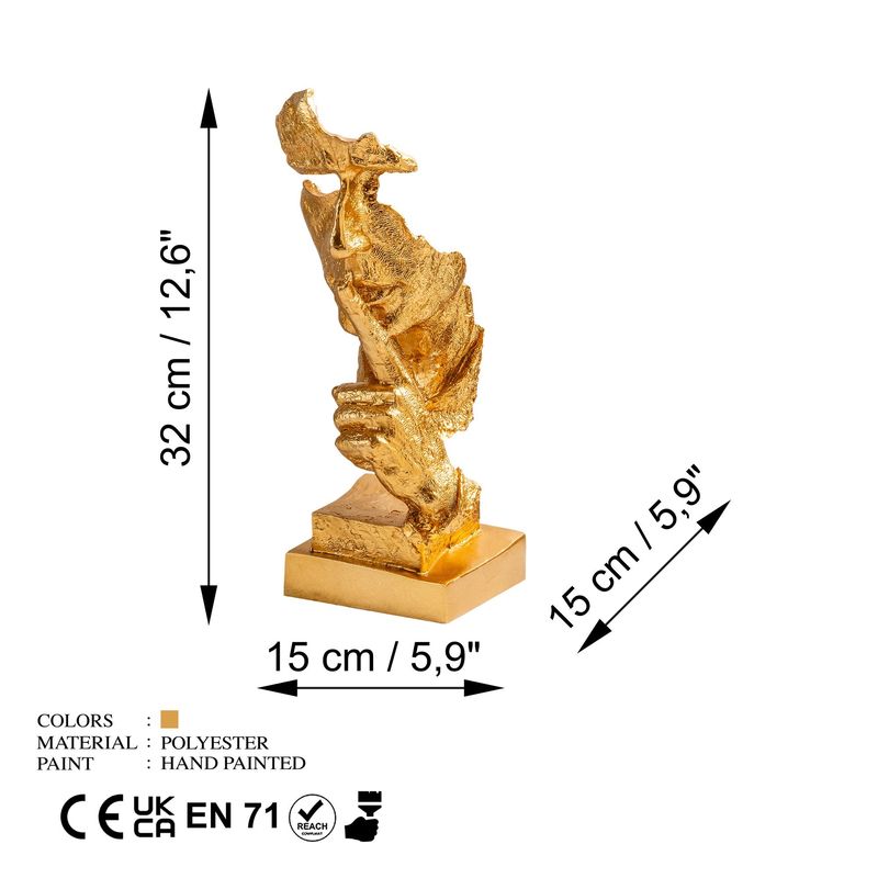 Casa si Gradina - Decoratiuni - Obiecte decorative - Accesorii decorative - Obiect decorativ Aberto Design, 100% poliester, 15 x 15 x 32 cm, auriu, 565TNL1324 - Infinity.ro