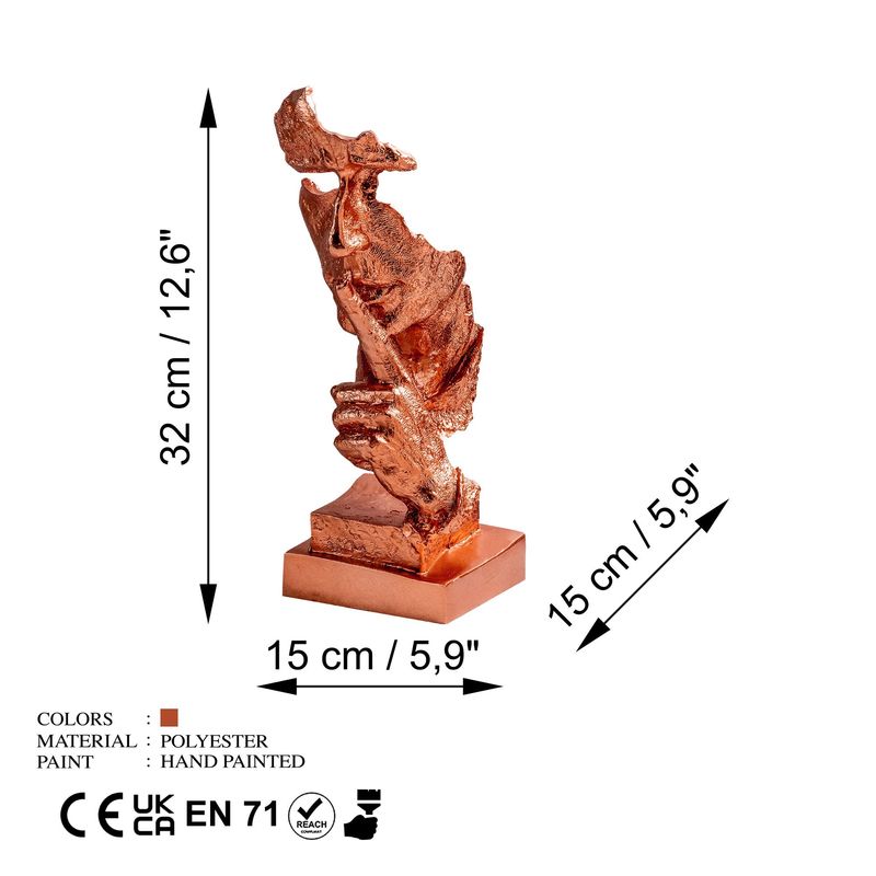 Casa si Gradina - Decoratiuni - Obiecte decorative - Accesorii decorative - Obiect decorativ Aberto Design, 100% poliester, 15 x 15 x 32 cm, cupru, 565TNL1325 - Infinity.ro