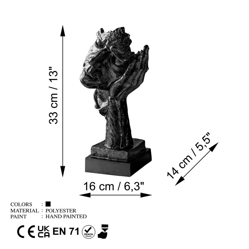 Casa si Gradina - Decoratiuni - Obiecte decorative - Accesorii decorative - Obiect decorativ Aberto Design, 100% poliester, 16 x 14 x 33 cm, negru, 565TNL1323 - Infinity.ro