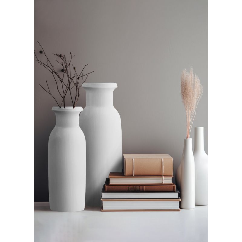 Casa si Gradina - Decoratiuni - Obiecte decorative - Vaze si boluri decorative - Vază Aberto Design, ceramică, 24 x 24 x 50 cm, alb, 742TMA4874 - Infinity.ro