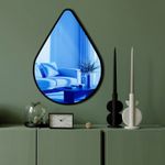 Casa si Gradina - Decoratiuni - Oglinzi - Oglindă decorativă Wallxpert, sticlă, 40 x 55 cm, albastru, 587MRX1173 - Infinity.ro