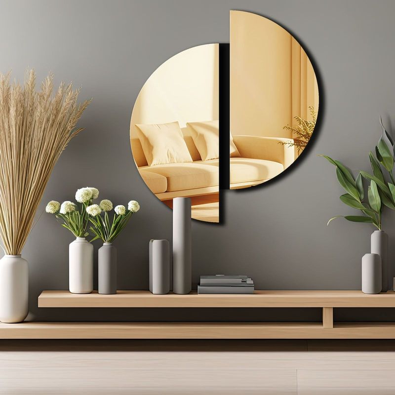 Casa si Gradina - Decoratiuni - Oglinzi - Oglindă decorativă Wallxpert, sticlă, 44 x 50 cm, auriu, 587MRX1137 - Infinity.ro