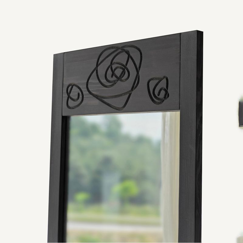 Casa si Gradina - Decoratiuni - Oglinzi - Oglindă cheval Hanah Home, ramă din lemn masiv de pin, 55 x 2 x 155 cm, antracit, 552NOS2349 - Infinity.ro