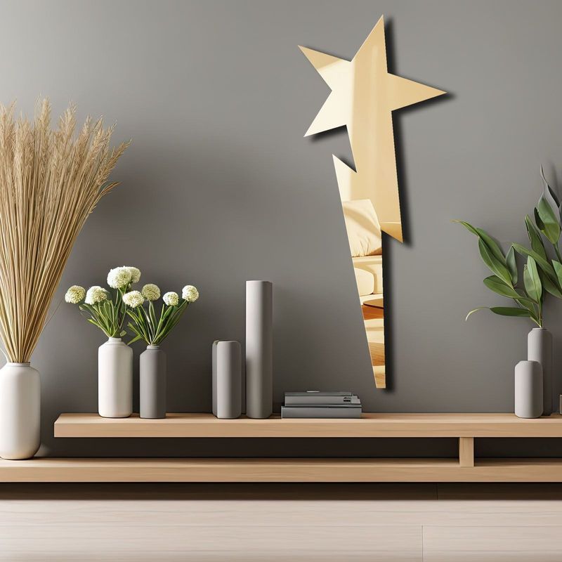 Casa si Gradina - Decoratiuni - Oglinzi - Oglindă decorativă Wallxpert, sticlă, 24 x 60 cm, auriu, 587MRX1136 - Infinity.ro