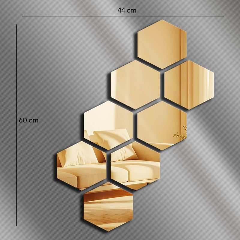 Casa si Gradina - Decoratiuni - Oglinzi - Oglindă decorativă Wallxpert, sticlă, 44 x 60 cm, auriu, 587MRX1140 - Infinity.ro