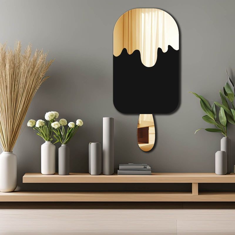Casa si Gradina - Decoratiuni - Oglinzi - Oglindă decorativă Wallxpert, sticlă, 27 x 60 cm, auriu, 587MRX1134 - Infinity.ro