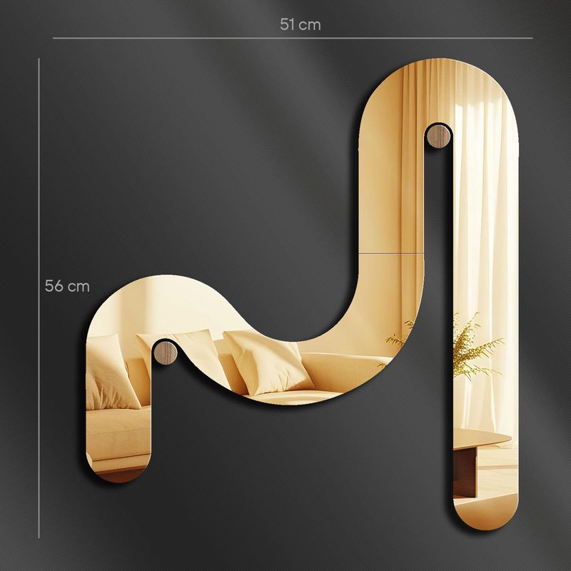 Casa si Gradina - Decoratiuni - Oglinzi - Oglindă decorativă Wallxpert, sticlă, 51 x 56 cm, auriu, 587MRX1127 - Infinity.ro