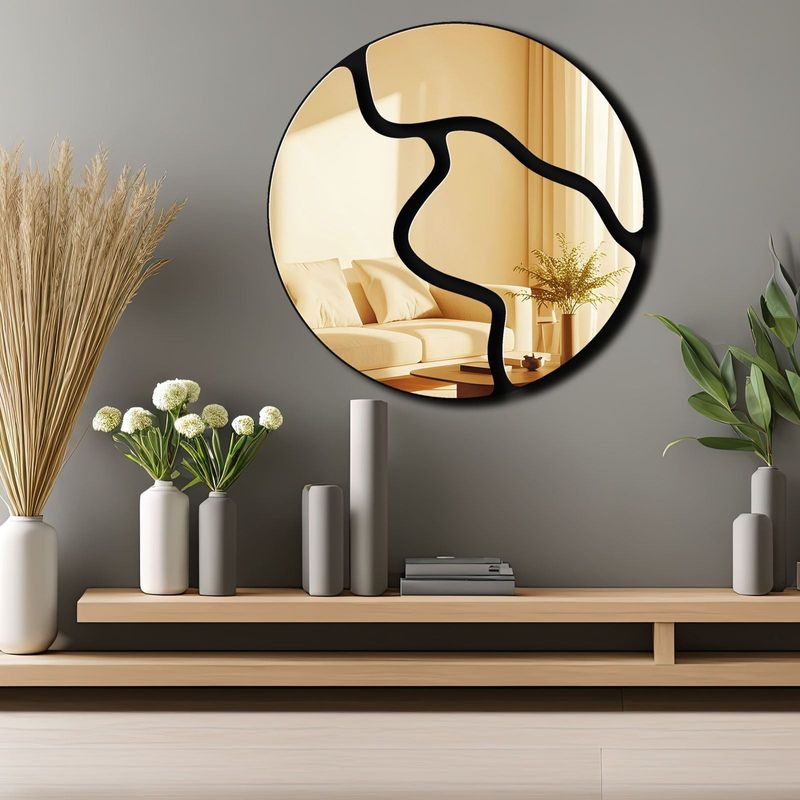 Casa si Gradina - Decoratiuni - Oglinzi - Oglindă decorativă Wallxpert, sticlă, 48 x 48 cm, auriu, 587MRX1125 - Infinity.ro