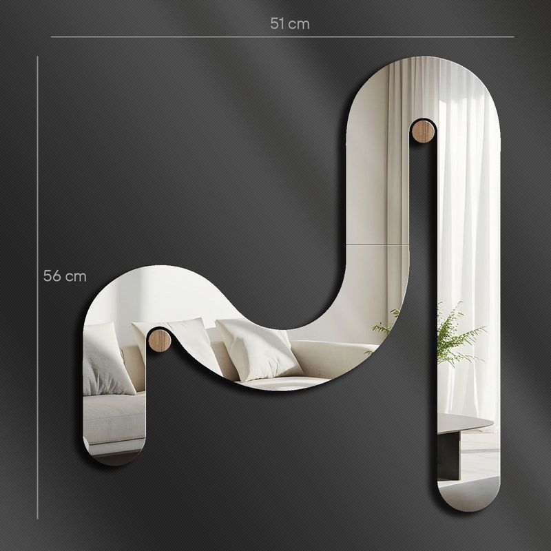 Casa si Gradina - Decoratiuni - Oglinzi - Oglindă decorativă Wallxpert, sticlă, 51 x 56 cm, argintiu, 587MRX1106 - Infinity.ro