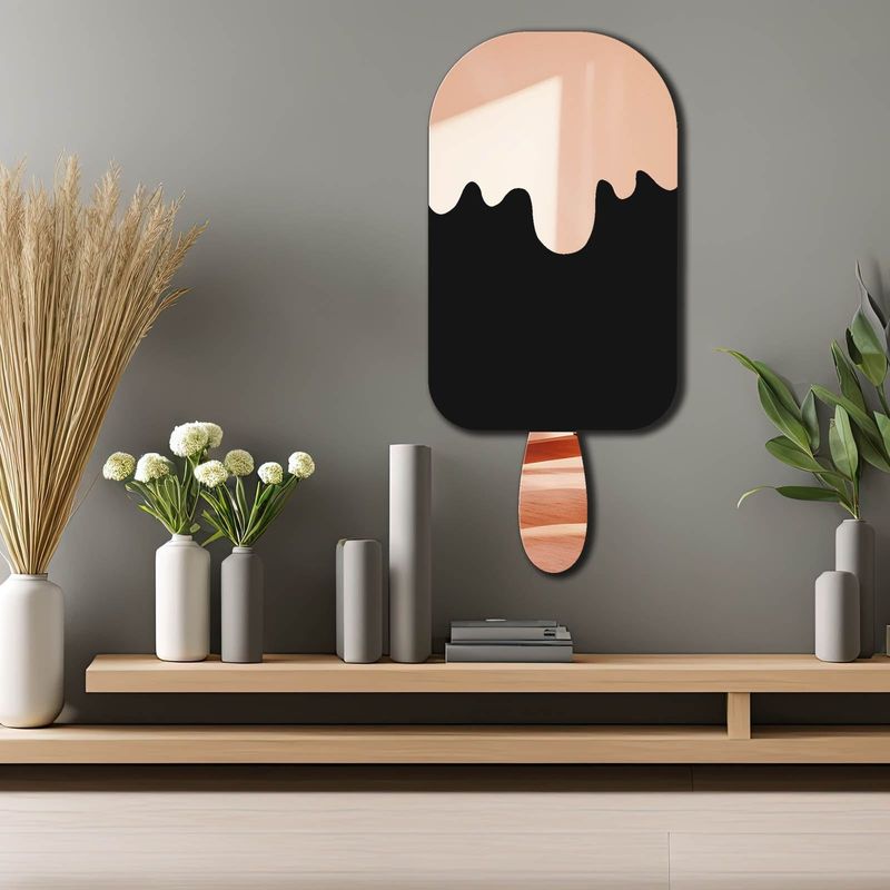 Casa si Gradina - Decoratiuni - Oglinzi - Oglindă decorativă Wallxpert, sticlă, 27 x 60 cm, roz auriu, 587MRX1215 - Infinity.ro