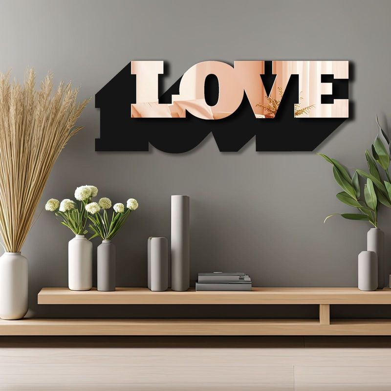 Casa si Gradina - Decoratiuni - Oglinzi - Oglindă decorativă Wallxpert, sticlă, 70 x 25 cm, roz auriu, 587MRX1212 - Infinity.ro