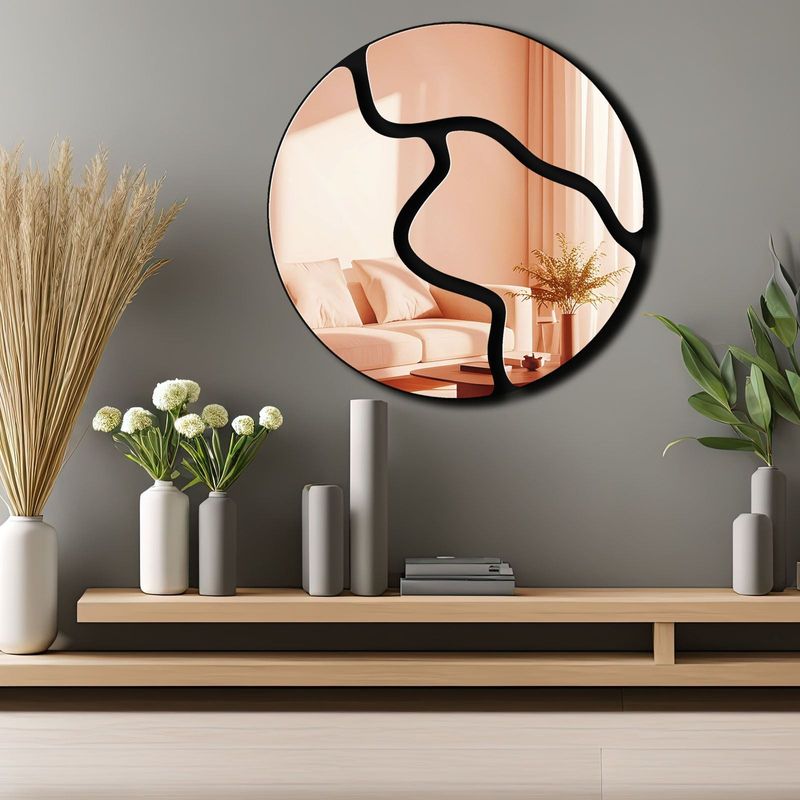 Casa si Gradina - Decoratiuni - Oglinzi - Oglindă decorativă Wallxpert, sticlă, 48 x 48 cm, roz auriu, 587MRX1207 - Infinity.ro