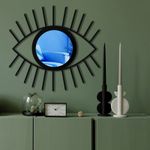 Casa si Gradina - Decoratiuni - Oglinzi - Oglindă decorativă Wallxpert, sticlă, 48 x 45 cm, albastru, 587MRX1179 - Infinity.ro