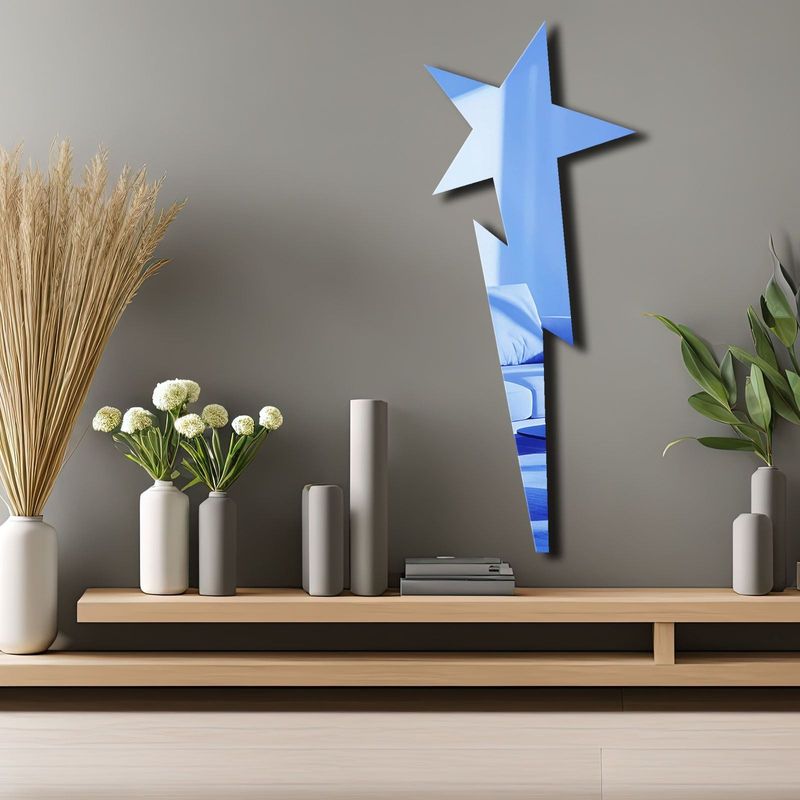 Casa si Gradina - Decoratiuni - Oglinzi - Oglindă decorativă Wallxpert, sticlă, 24 x 60 cm, albastru, 587MRX1177 - Infinity.ro