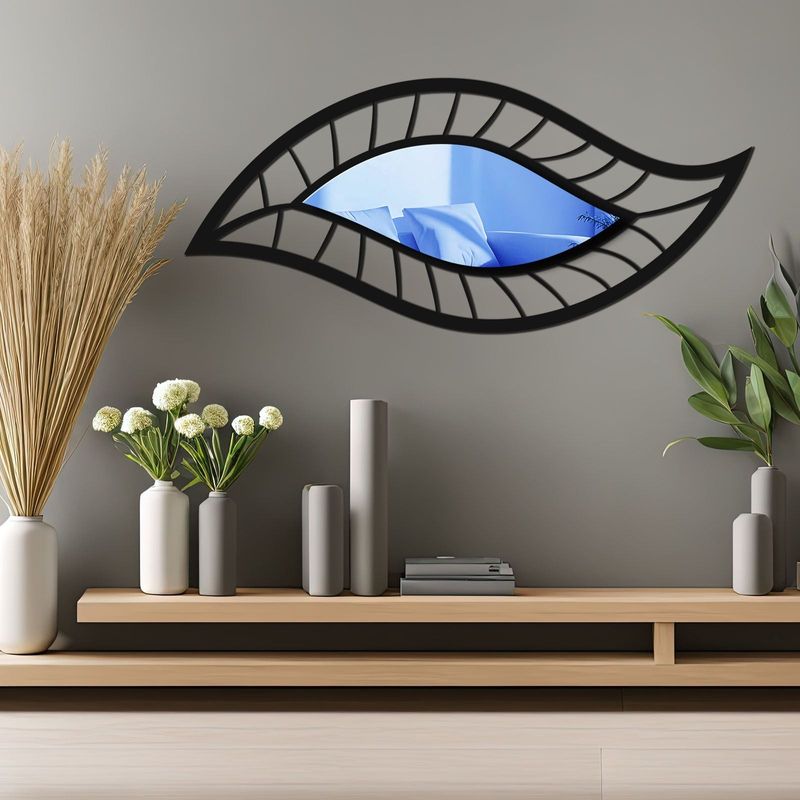 Casa si Gradina - Decoratiuni - Oglinzi - Oglindă decorativă Wallxpert, sticlă, 65 x 29 cm, albastru, 587MRX1171 - Infinity.ro