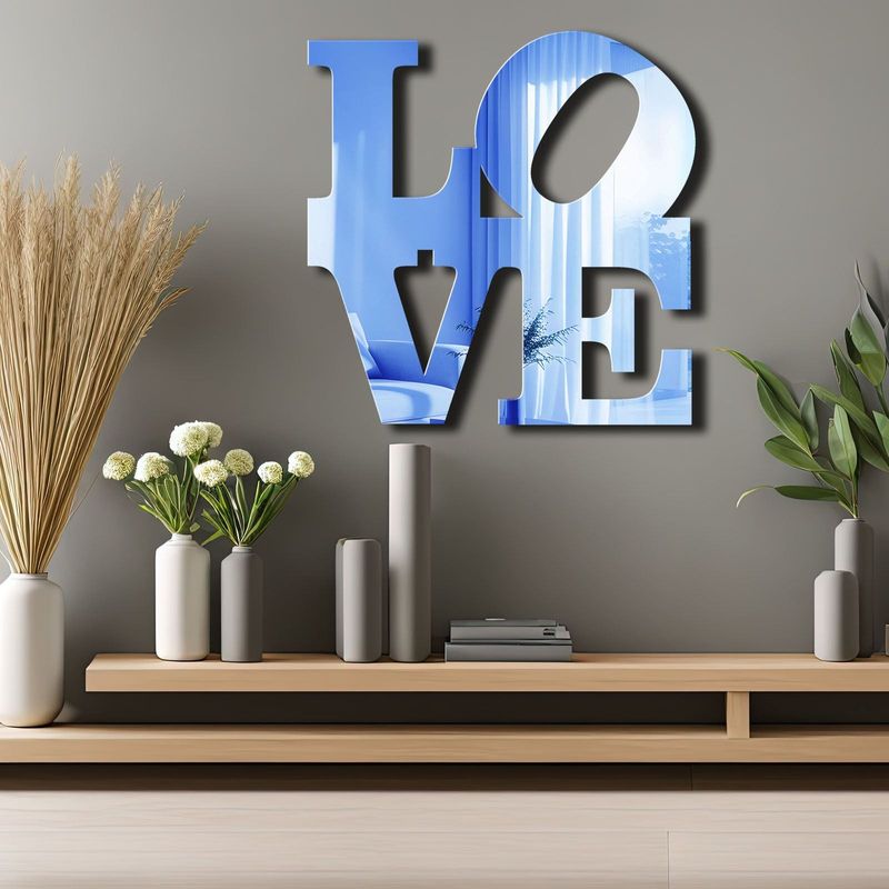 Casa si Gradina - Decoratiuni - Oglinzi - Oglindă decorativă Wallxpert, sticlă, 47 x 48 cm, albastru, 587MRX1166 - Infinity.ro