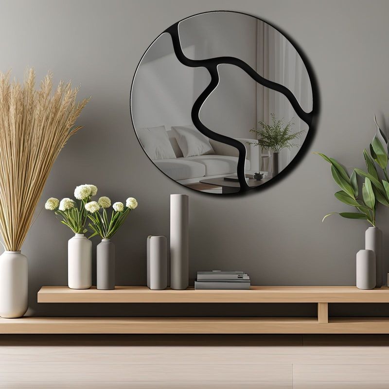 Casa si Gradina - Decoratiuni - Oglinzi - Oglindă decorativă Wallxpert, sticlă, 48 x 48 cm, fumuriu, 587MRX1146 - Infinity.ro