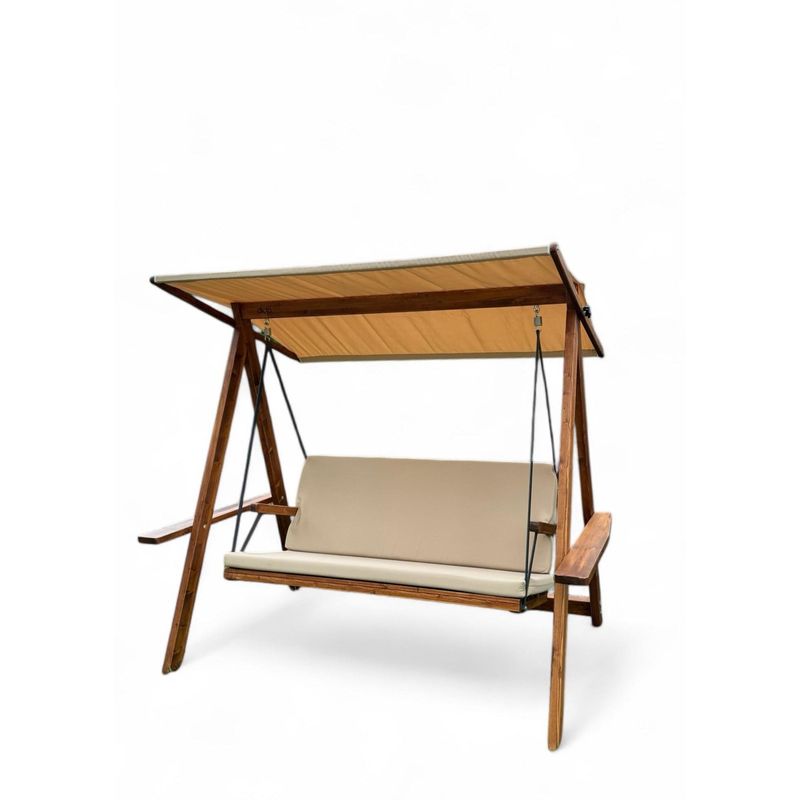 Casa si Gradina - Gradina si terasa - Balansoare si hamace - Balansoare - Balansoar triplu grădină Hanah Home, metal, 210 x 120 x 190 cm, camel, 675SWG1131 - Infinity.ro