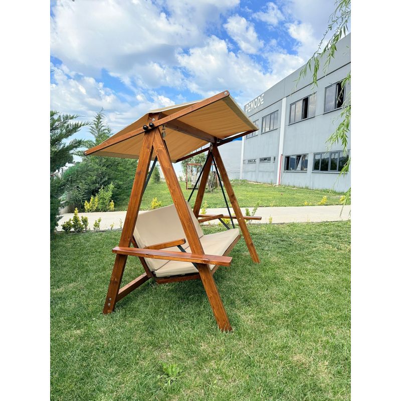 Casa si Gradina - Gradina si terasa - Balansoare si hamace - Balansoare - Balansoar triplu grădină Hanah Home, metal, 210 x 120 x 190 cm, camel, 675SWG1131 - Infinity.ro