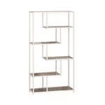 Casa si Gradina - Mobilier - Biblioteci si rafturi - Biblioteci - Bibliotecă Hanah Home, metal, 90 x 30 x 172 cm, alb/transparent, sticlă, 540MDR1305 - Infinity.ro