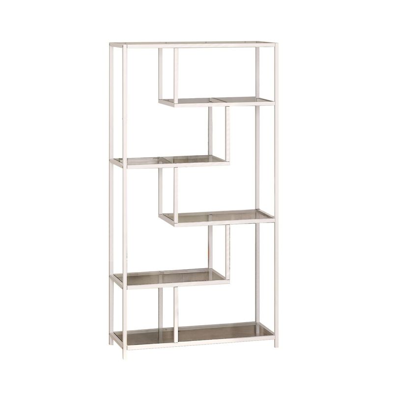 Casa si Gradina - Mobilier - Biblioteci si rafturi - Biblioteci - Bibliotecă Hanah Home, metal, 90 x 30 x 172 cm, alb/transparent, sticlă, 540MDR1305 - Infinity.ro