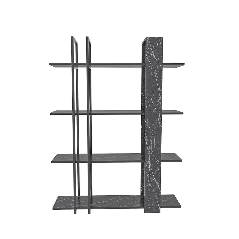 Casa si Gradina - Mobilier - Biblioteci si rafturi - Biblioteci - Bibliotecă Hanah Home, PAL melaminat, 120 x 31 x 160 cm, negru/alb, 875ZNA3670 - Infinity.ro