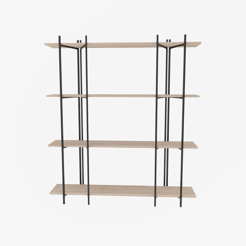 Casa si Gradina - Mobilier - Biblioteci si rafturi - Biblioteci - Bibliotecă Hanah Home, PAL melaminat, 160 x 29.6 x 180 cm, stejar/negru, 875ZNA4548 - Infinity.ro