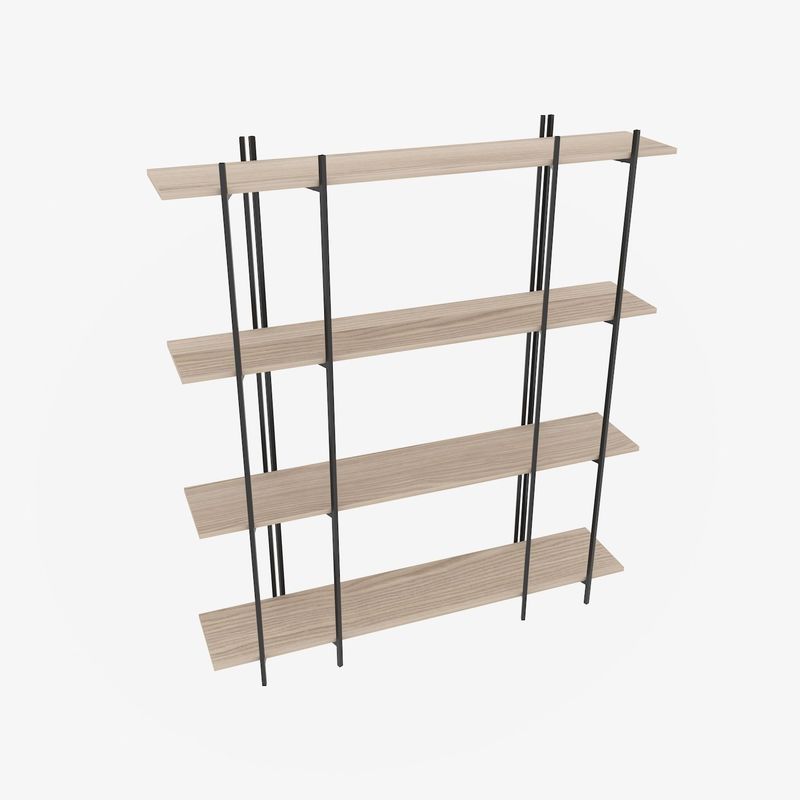 Casa si Gradina - Mobilier - Biblioteci si rafturi - Biblioteci - Bibliotecă Hanah Home, PAL melaminat, 160 x 29.6 x 180 cm, stejar/negru, 875ZNA4548 - Infinity.ro