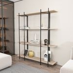Casa si Gradina - Mobilier - Biblioteci si rafturi - Biblioteci - Bibliotecă Hanah Home, PAL melaminat, 160 x 29.6 x 180 cm, stejar/negru, 875ZNA4548 - Infinity.ro