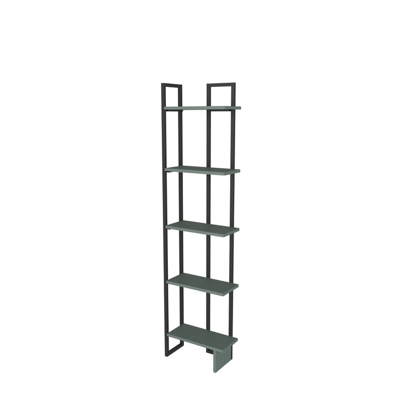 Casa si Gradina - Mobilier - Biblioteci si rafturi - Biblioteci - Bibliotecă Hanah Home, PAL melaminat, 36.4 x 19.6 x 180 cm, negru/verde, 875ZNA3672 - Infinity.ro
