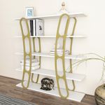 Casa si Gradina - Mobilier - Biblioteci si rafturi - Biblioteci - Bibliotecă Hanah Home, PAL melaminat, 120 x 25 x 120 cm, alb/auriu, 875ZNA4503 - Infinity.ro