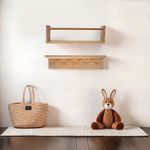 Casa si Gradina - Mobilier - Biblioteci si rafturi - Rafturi - Raft perete Hanah Home, 100% lemn masiv de pin, 50 x 8 x 15 cm, stejar, set 2 piese, 160RSW1116 - Infinity.ro
